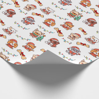 Cute Christmas Puppies Wrapping Paper