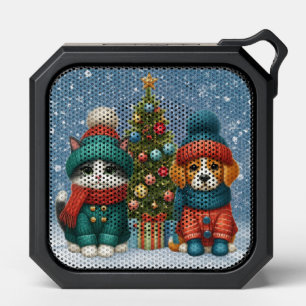 Cute Christmas puppy & kitten Bluetooth Speaker