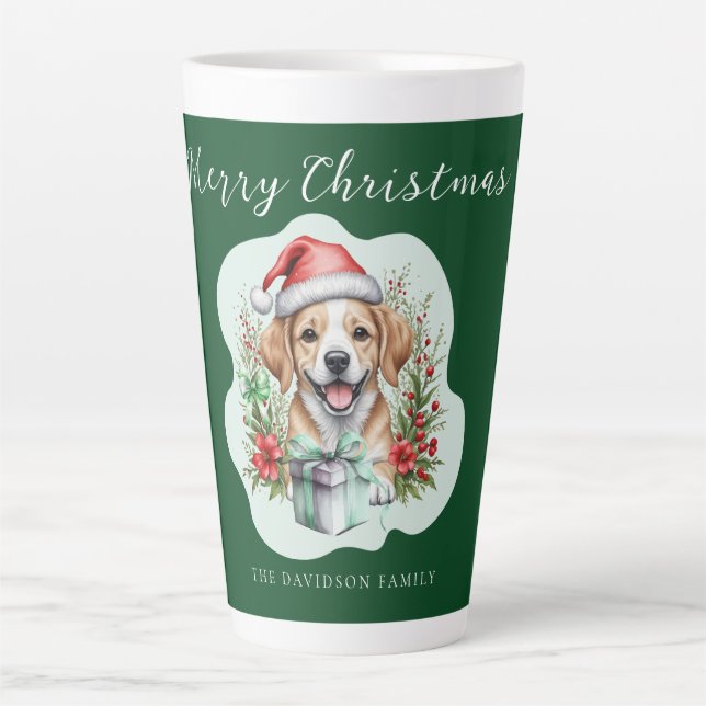 Cute Christmas Puppy  Latte Mug (Front)