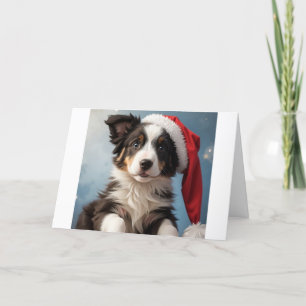 Cute Christmas Puppy Letterpress Thank You Card