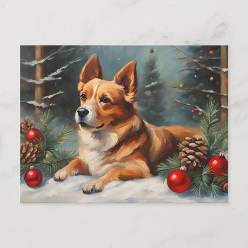 Cute Christmas Puppy Postcard