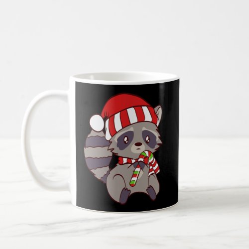 Cute Christmas Raccoon Candy Cane Tees Coffee Mug