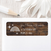 Cute Christmas Rainbow Icon + Chalk Styled Text Label