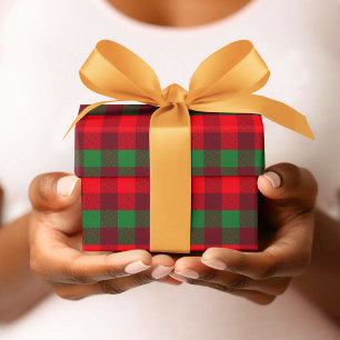 Cute Christmas Red and Green Buffalo Plaid Pattern Wrapping Paper