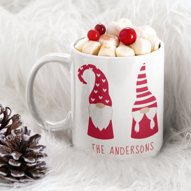 Cute Christmas Red Gnomes Personalized Coffee Mug (Creator Uploaded)