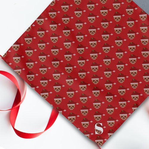 Cute Christmas Red Santa Sloth Pattern Holiday Dog Bandana