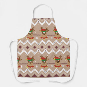 Cute Christmas Reindeer All-Over Print Apron