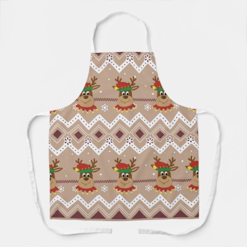 Cute Christmas Reindeer All_Over Print Apron