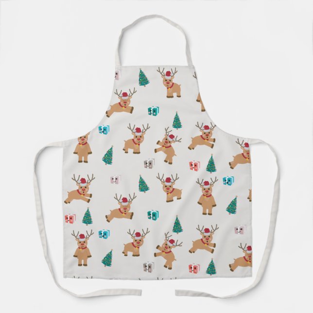 Cute Christmas Reindeer  Apron (Front)
