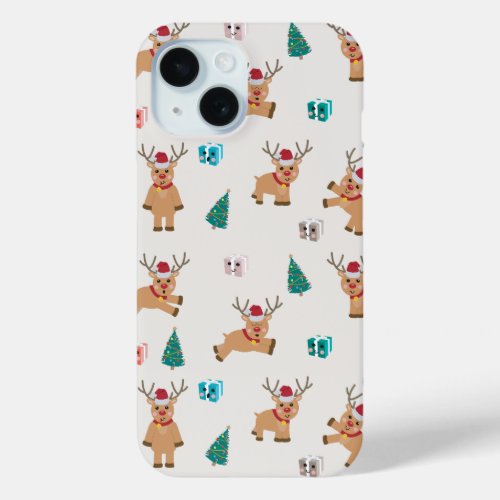 Cute Christmas Reindeer  iPhone 15 Case