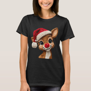 Cute Christmas Reindeer Crocheting Funny Gift Men, T-Shirt