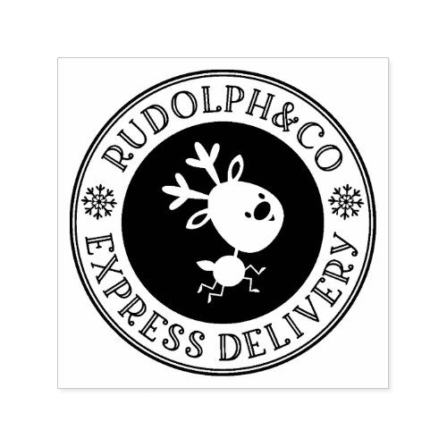 Cute Christmas Reindeer Express Delivery Self_inking Stamp