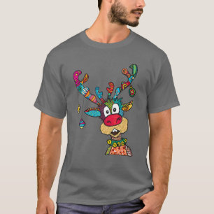 Cute Christmas Reindeer Face Matching Family T-Shirt