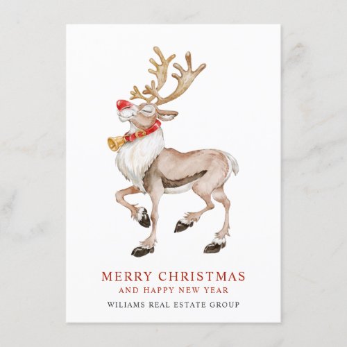  Cute Christmas Reindeer Funny Corporate Greeting Holiday Card