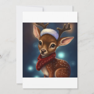 Cute Christmas Reindeer Gift T-Shirt Holiday Card