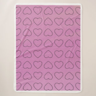 Cute Christmas Reindeer Hearts Pattern Sherpa Blanket