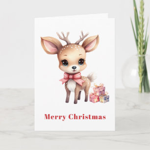 Cute Christmas Reindeer Holiday Card