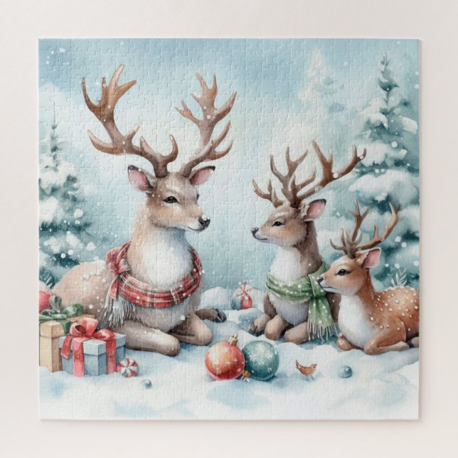 Cute Christmas Reindeer Jigsaw Puzzle (Vertical)