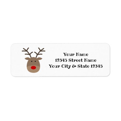 Cute Christmas reindeer logo return address labels