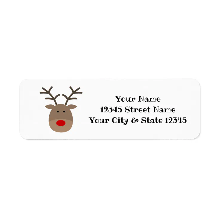 Cute Christmas reindeer logo return address labels | Zazzle