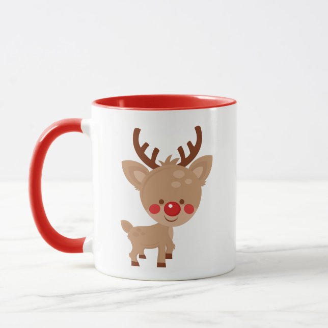 Cute Christmas Reindeer Mug (Left)