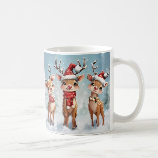 Cute Christmas Reindeer Mug – Cozy Holiday Mug  (Right)