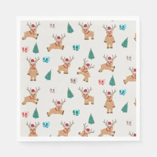 Cute Christmas Reindeer Napkins