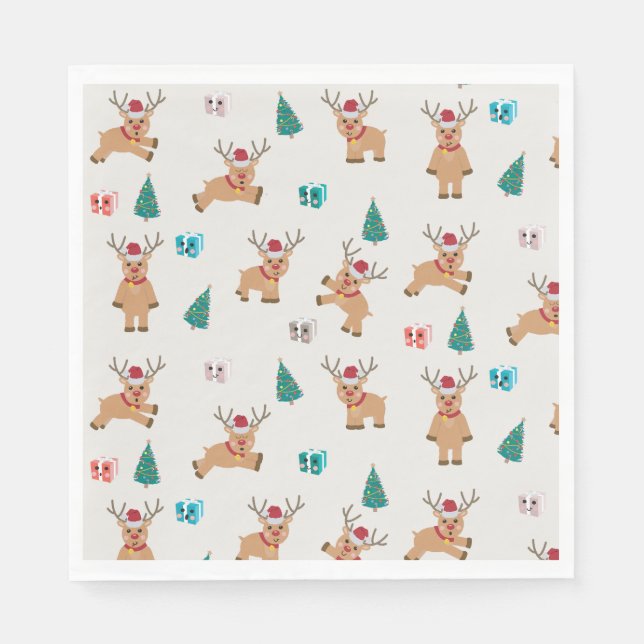 Cute Christmas Reindeer  Napkins (Front)