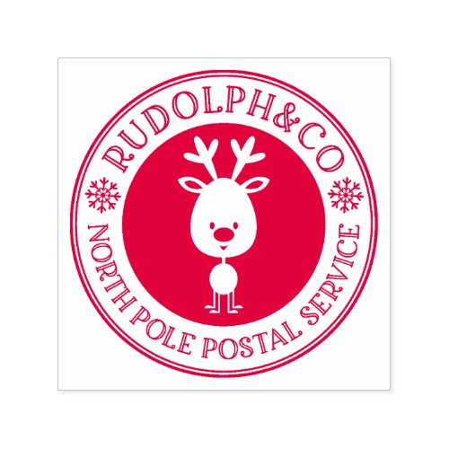 Cute Christmas Reindeer North Pole  Self_inking Stamp