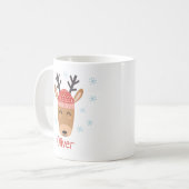 Cute Christmas Reindeer Personalized Christmas Mug (Front Left)