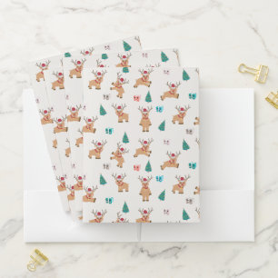 Cute Christmas Reindeer  Pocket Folder