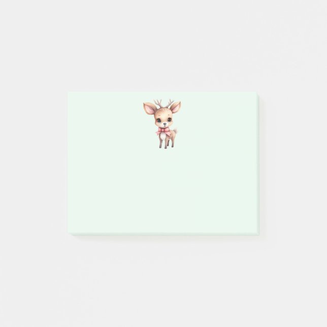 Cute Christmas Reindeer Post-it Notes (Front)
