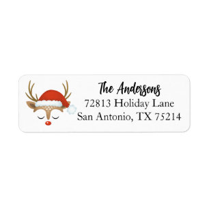 Cute Christmas Reindeer Return Address Label