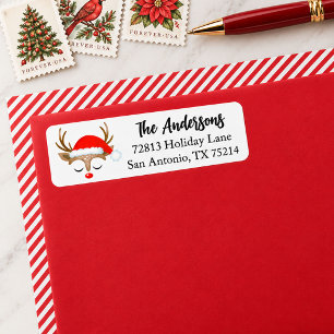 Cute Christmas Reindeer Return Address Label