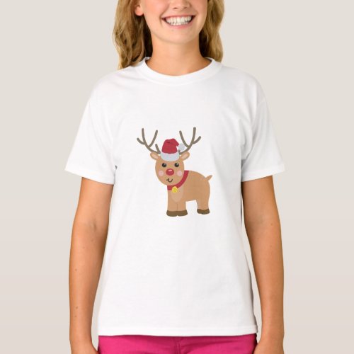 Cute Christmas Reindeer T_Shirt