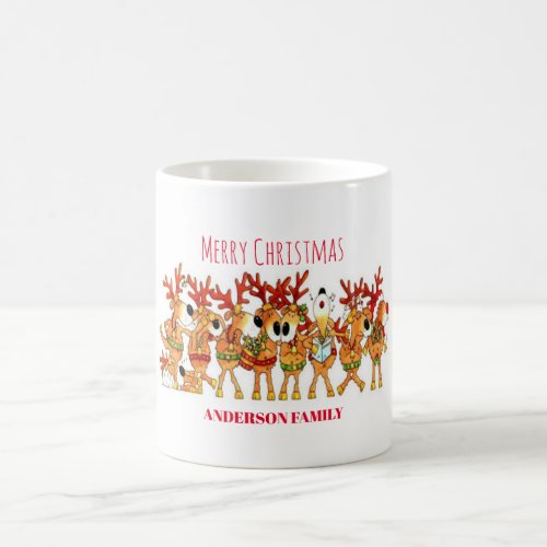 Cute Christmas Reindeer That Are Singing   Coffee Mug