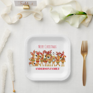 Cute Christmas Reindeer That Are Singing Paper Plates