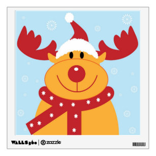Cute Christmas Reindeer Wall Decal