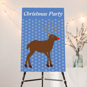Cute Christmas Reindeer with Red Nose Custom Foam Board