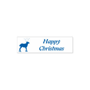 Cute Christmas Reindeer with Red Nose Custom Pocket Stamp