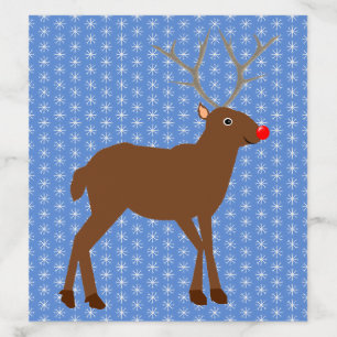 Cute Christmas Reindeer with Red Nose Envelope Liner