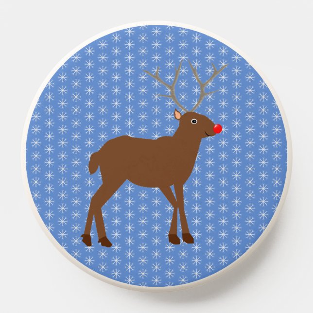 Cute Christmas Reindeer with Red Nose PopSocket (Popsocket)
