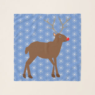 Cute Christmas Reindeer with Red Nose Scarf