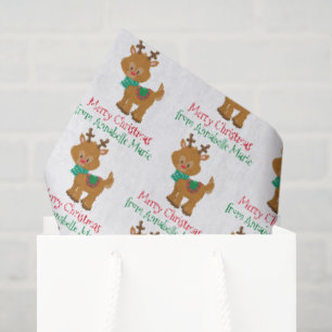 Cute Christmas Reinder Customized Kids Gift Tissue Paper