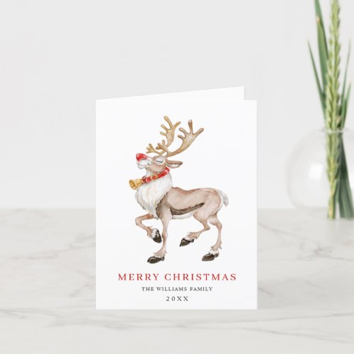 Cute Christmas Rudolf Reindeer Greeting Holiday Card