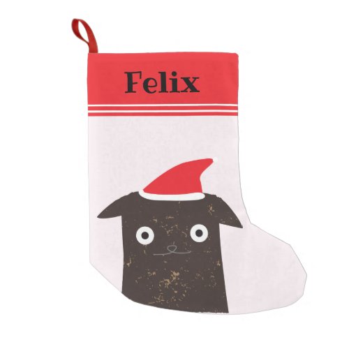 Cute Christmas Santa Cat Cartoon _ Personalized Small Christmas Stocking