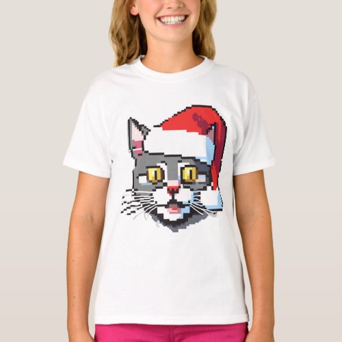 Cute Christmas Santa Cat T_Shirt