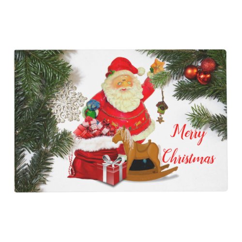 Cute Christmas Santa  Claus Family Style Placemat