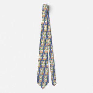 Cute Christmas, Santa Claus in Chimney with Toys Neck Tie