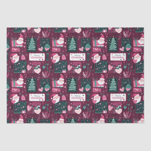 Cute Christmas Santa Claus pattern Tissue Paper (Front)
